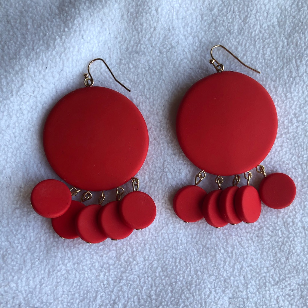 Large Red Statement Earrings